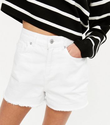 white mom denim shorts