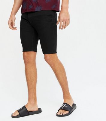 Black Denim Skinny Fit Shorts | New Look