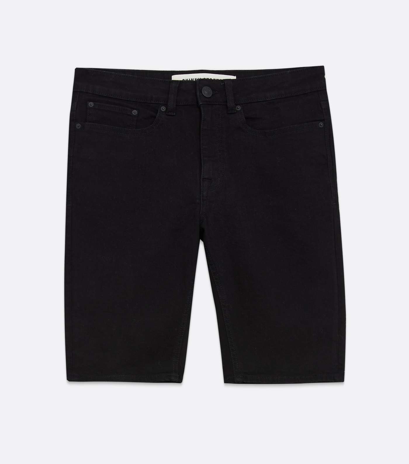 Black Denim Skinny Fit Shorts Image 5