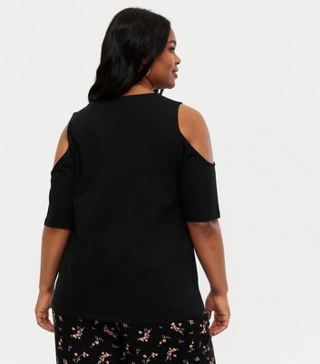 Click to view product details and reviews for Curves Black Cold Shoulder T Shirt New Look.