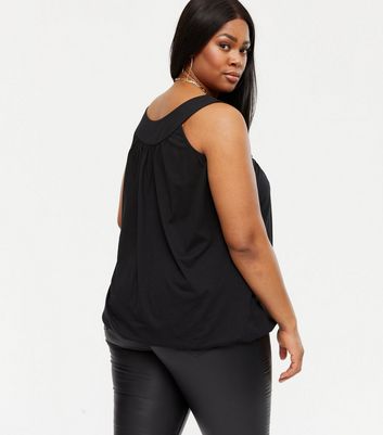 bubble hem vest tops plus size
