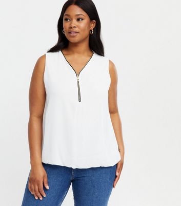 Plus size hotsell white sleeveless blouse