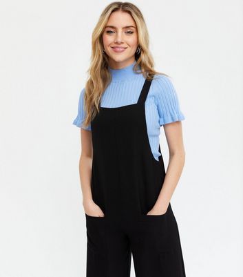 black dungaree playsuit