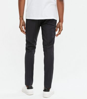 black pinstripe skinny trousers