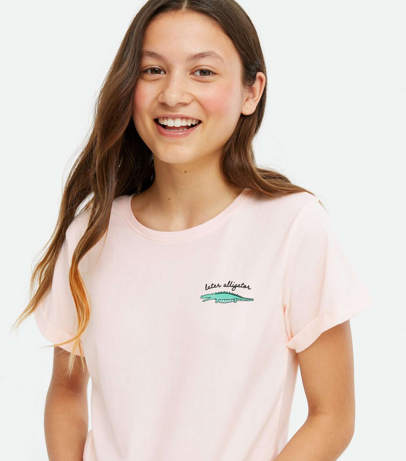 Girls Pink Later Alligator Logo Short Pyjama Set Image 2