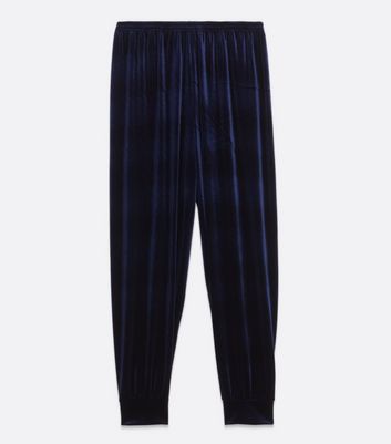 Navy cheap velvet joggers