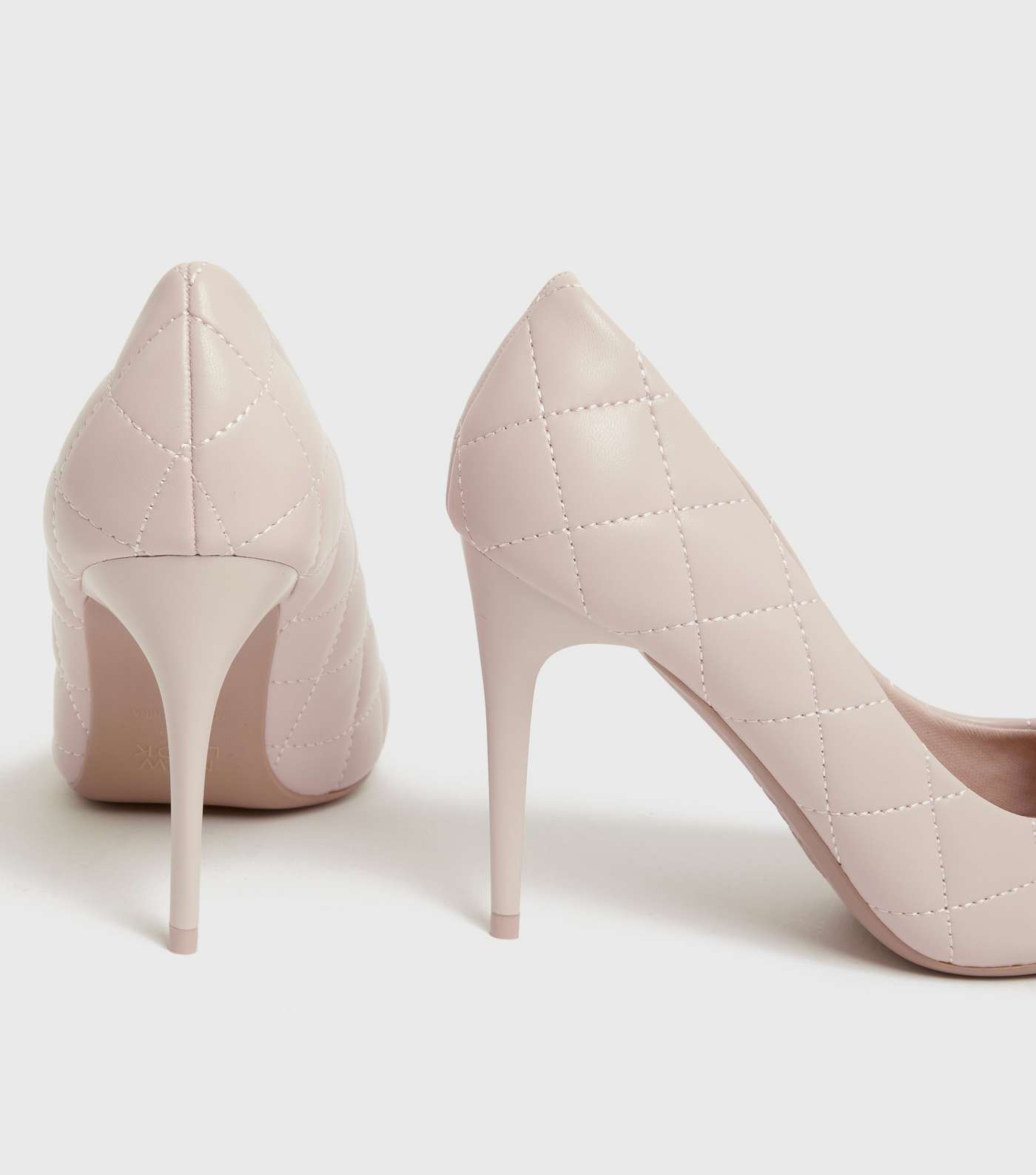 Cream Quilted Stiletto Court Shoes Image 4
