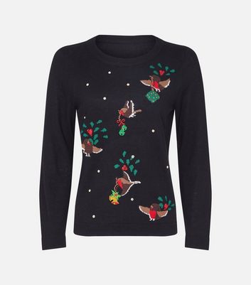 Ladies robin sale christmas jumper