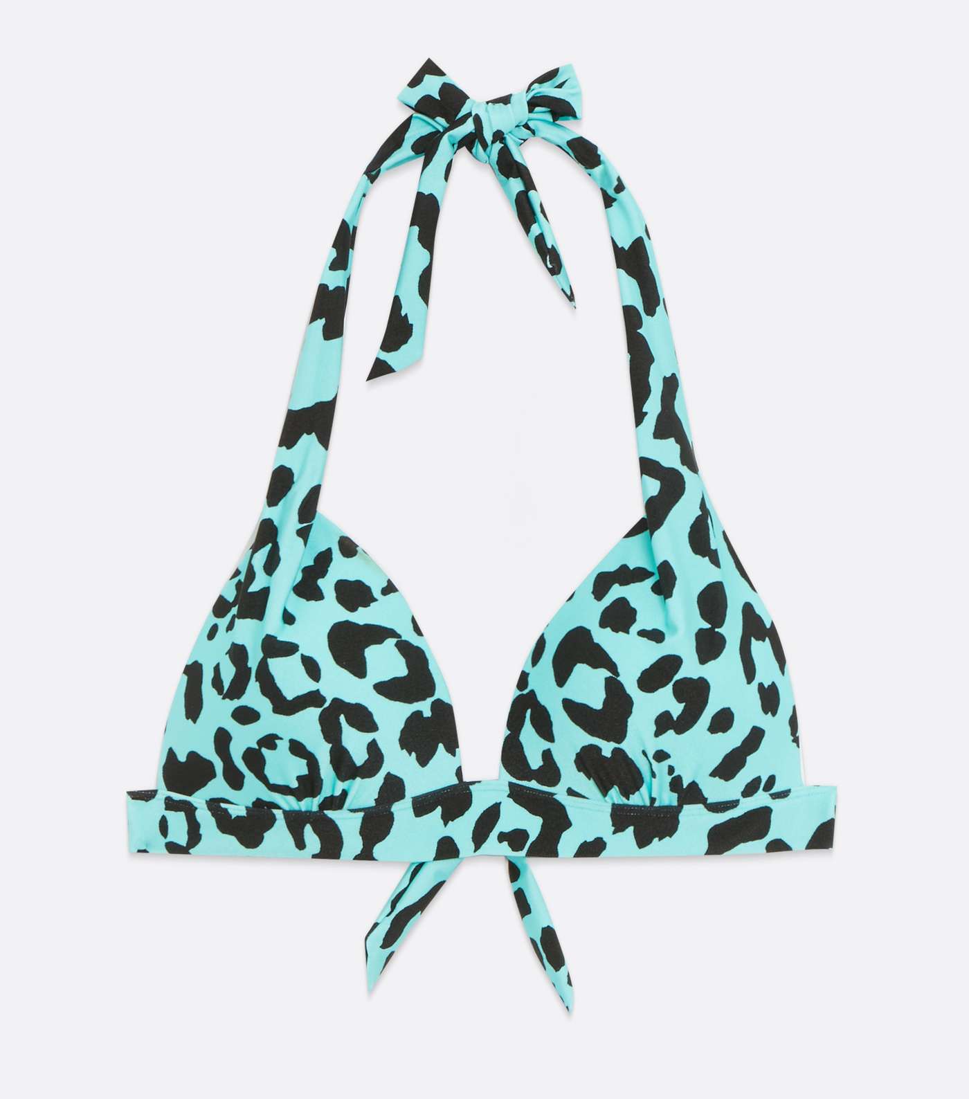 Blue Leopard Print Push Up Triangle Bikini Top Image 5