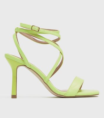 Green Curved Stiletto Heel Sandals | New Look