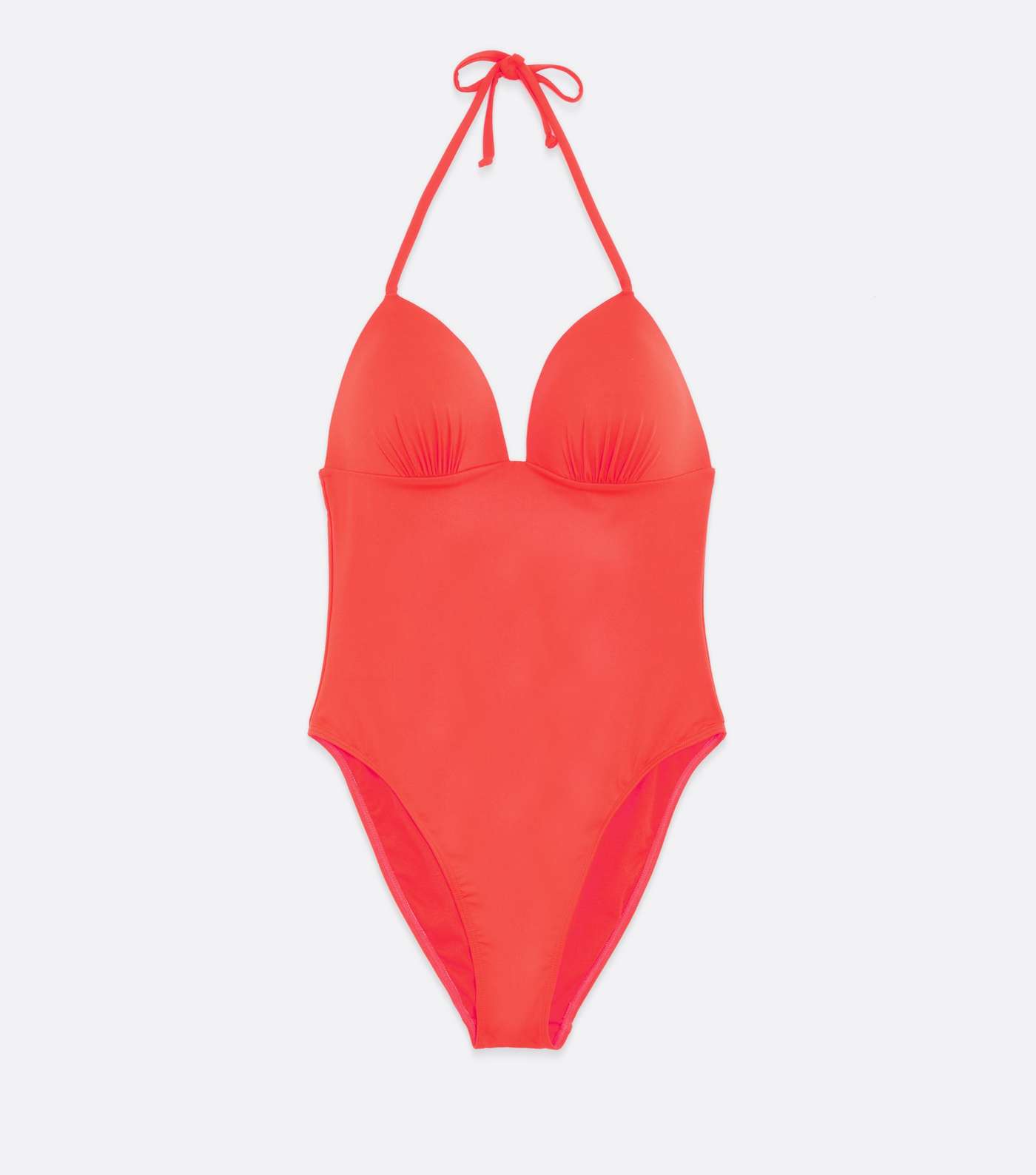 Red Lift & Shape Ruched Halter Swimsuit Image 5