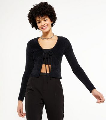 knitted tie front cardigan