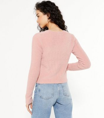 pink fluffy jumper new look