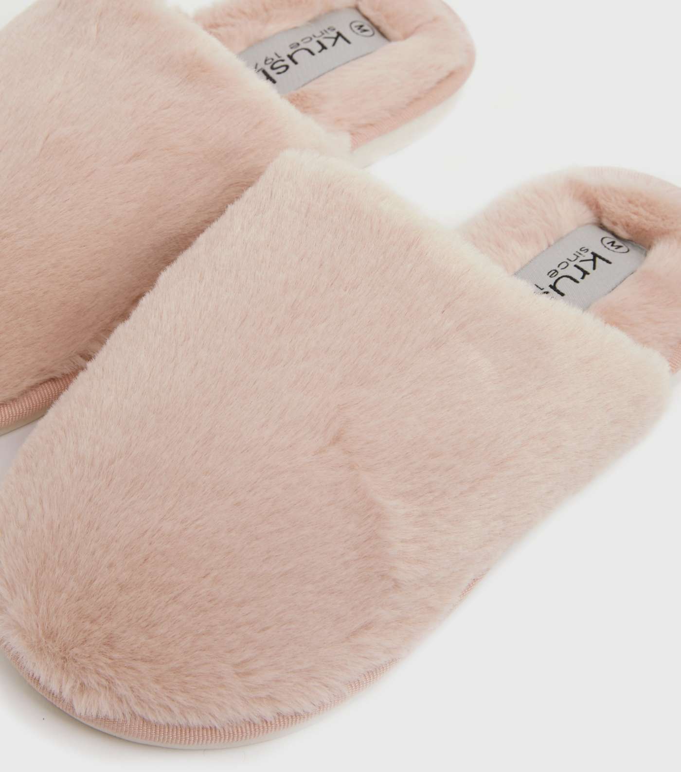 Krush Pink Fluffy Faux Fur Mule Slippers Image 3