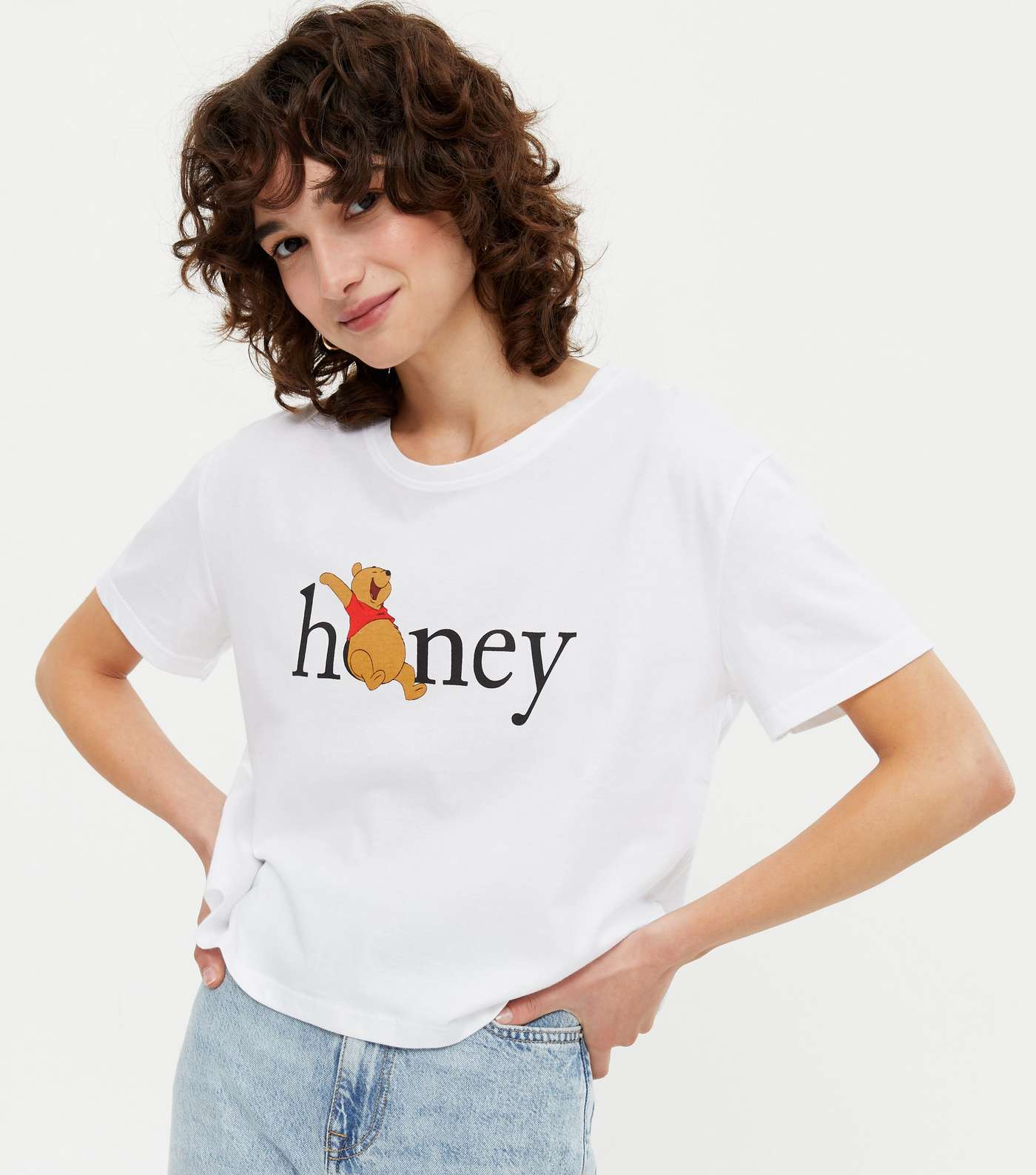 White Disney Winnie the Pooh Honey Logo T-Shirt