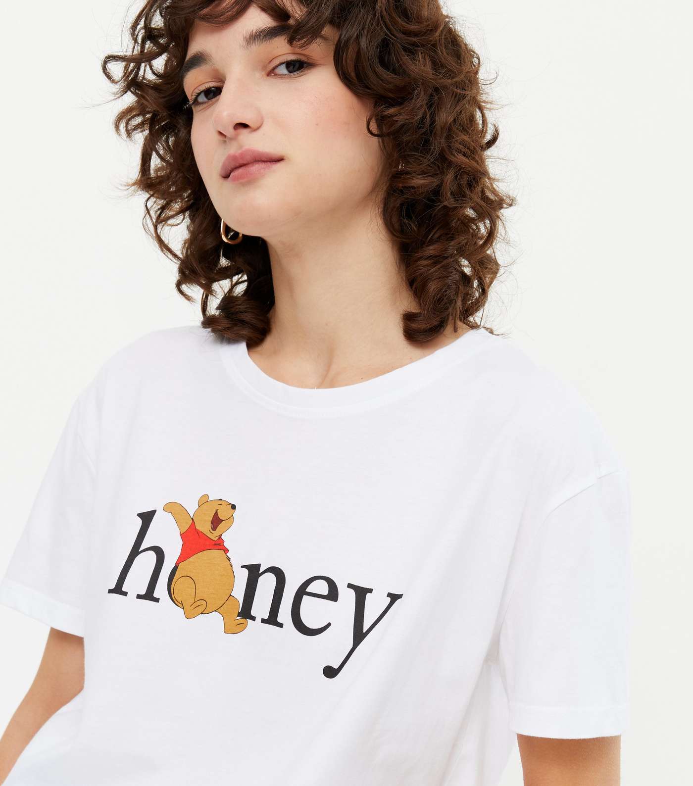 White Disney Winnie the Pooh Honey Logo T-Shirt Image 3