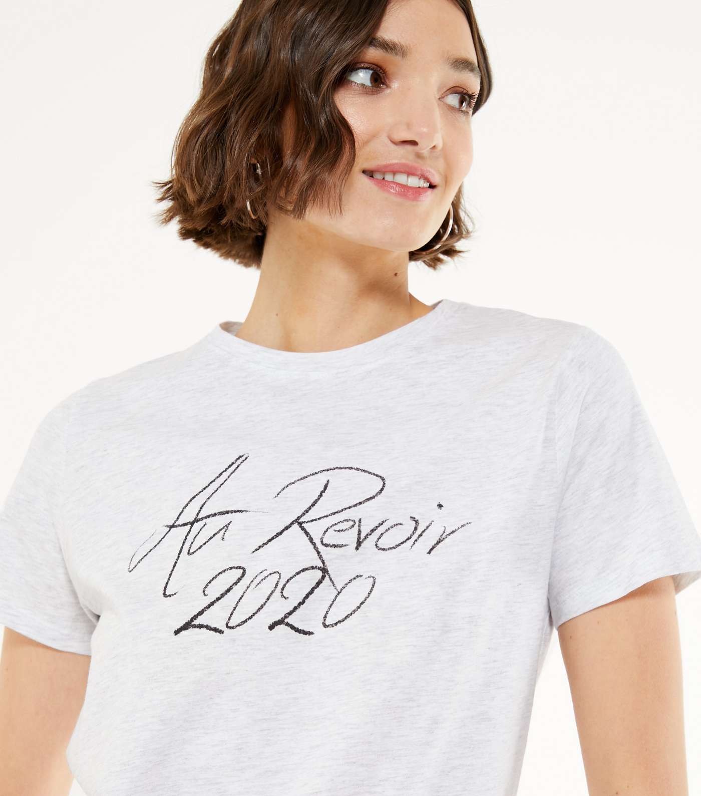 Grey Marl Au Revoir 2020 Logo T-Shirt  Image 4