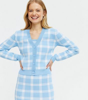 long checkered cardigan