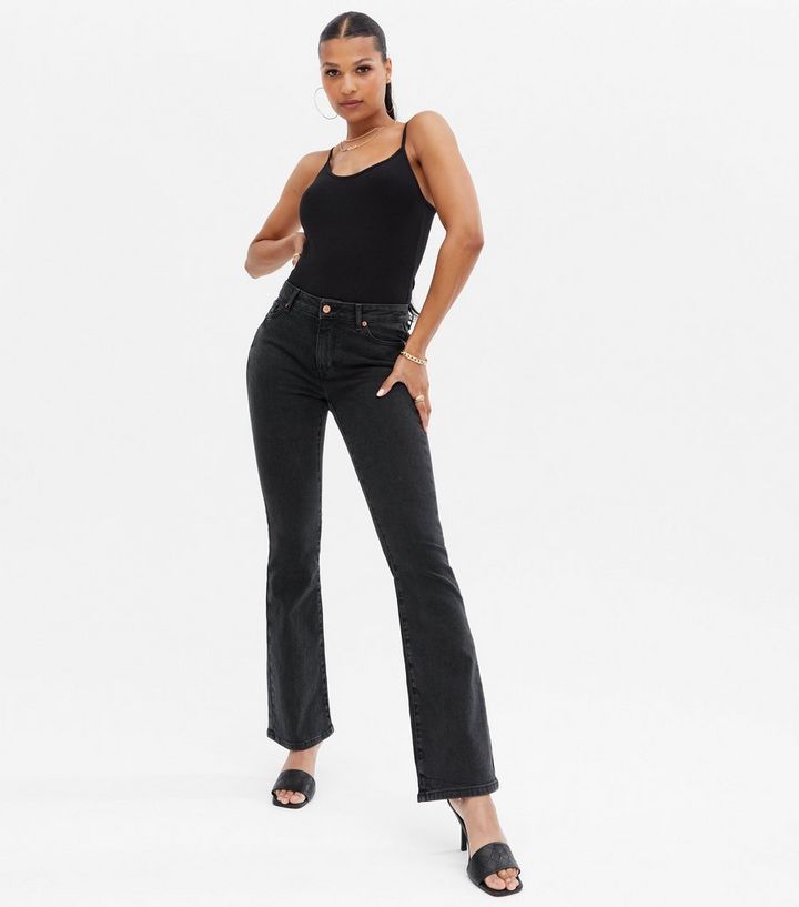 Black Low Rise Flared Brooke Jeans New Look