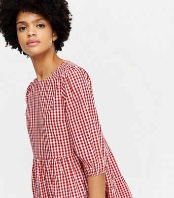 Mango red hot sale gingham dress