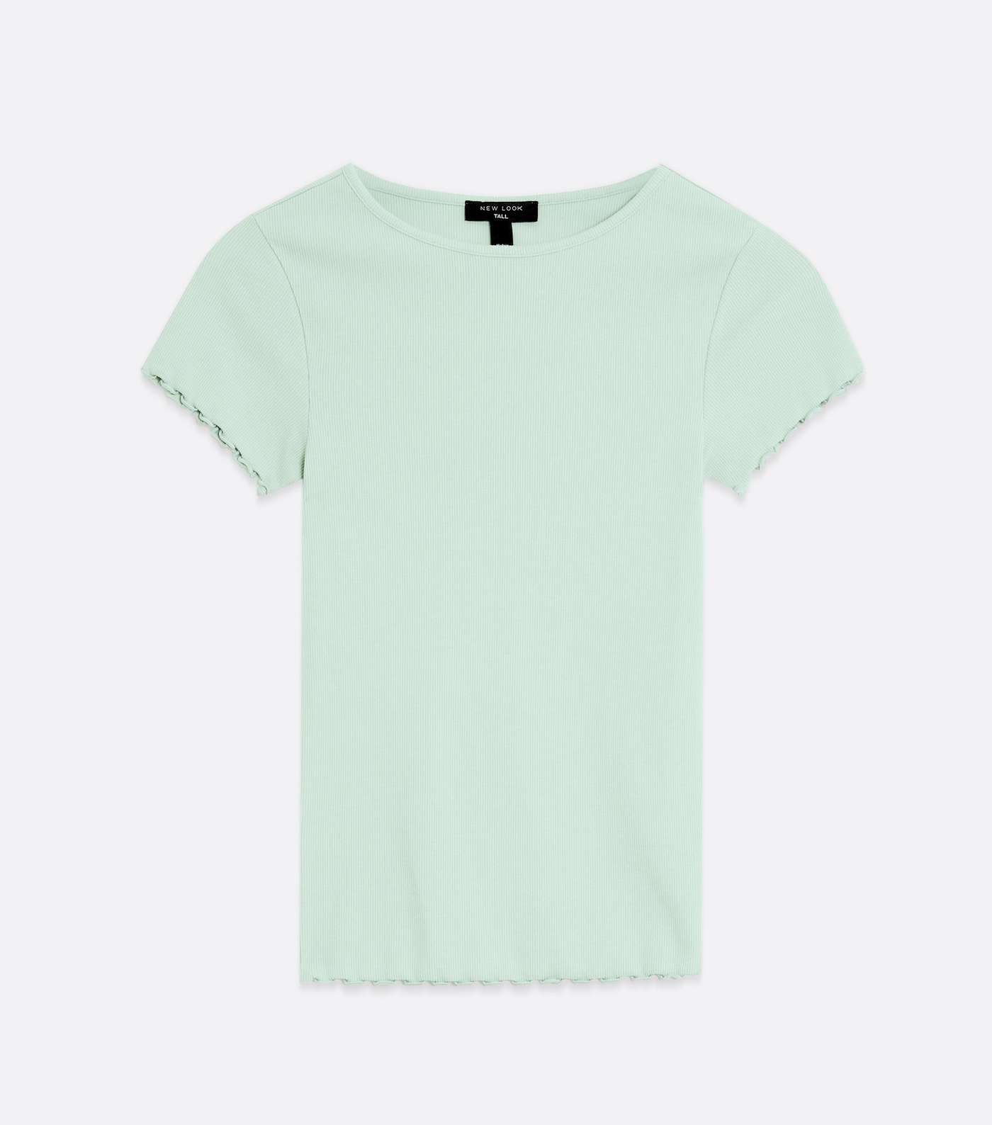 Tall Light Green Ribbed Frill T-Shirt Image 5