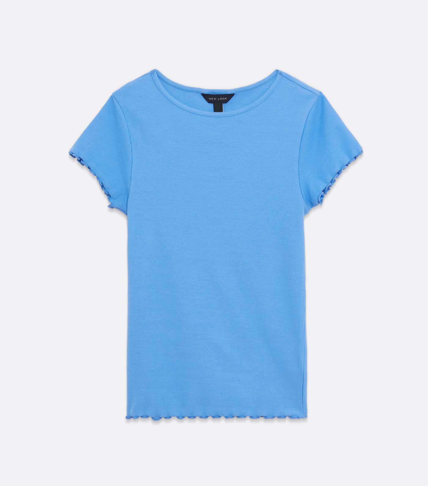 Tall Pale Blue Ribbed Frill T-Shirt Image 5