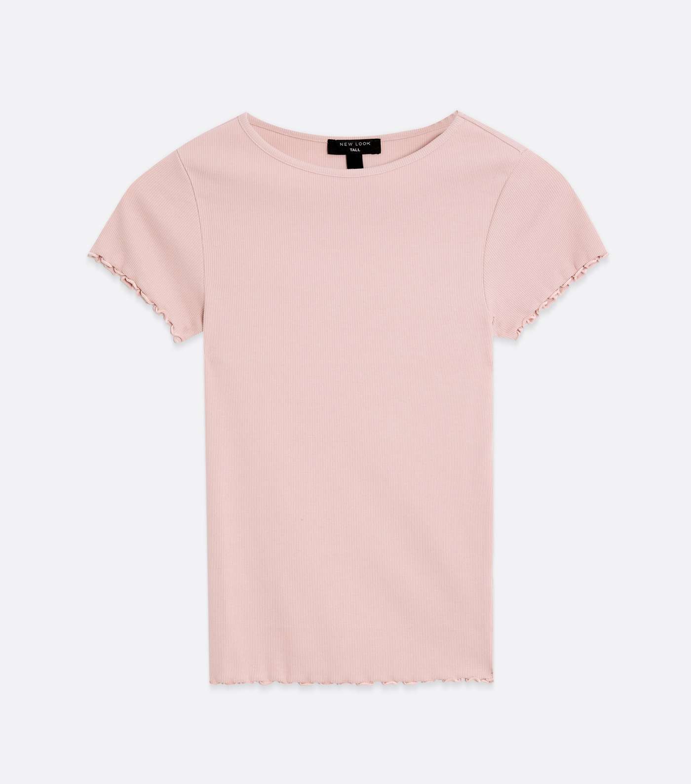 Tall Pink Ribbed Frill T-Shirt Image 5