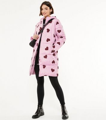 pink long padded jacket