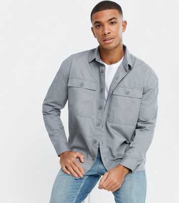 Pale Grey Relaxed Fit Shacket
