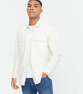 Off White Relaxed Fit Shacket | New Look