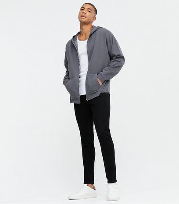 New Look Men/'s Grey Printed Hoodie UK size Large New with Tags