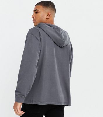 New Look Men/'s Grey Printed Hoodie UK size Large New with Tags