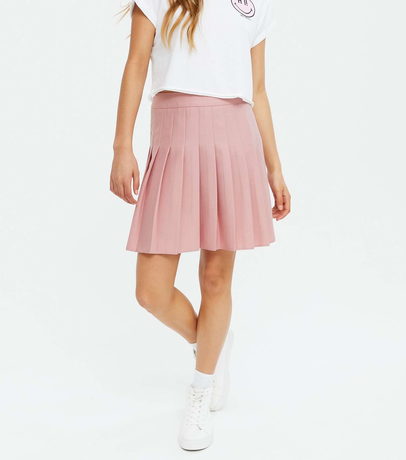 Girls Pink Pleated Mini Tennis Skirt Image 2