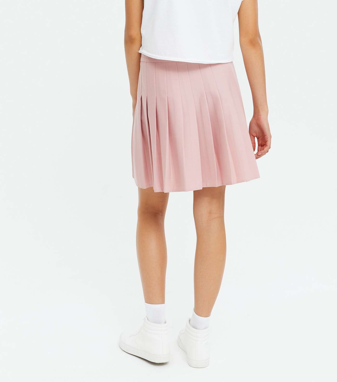 Girls Pink Pleated Mini Tennis Skirt Image 4