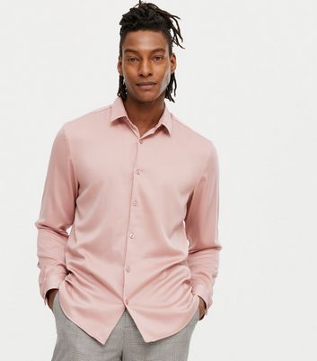 new look pink satin shirt