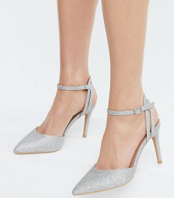 Silver court shoes hot sale new look