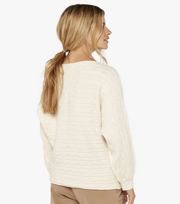 Image of Apricot Stone Plait Stripe Knit Jumper New Look