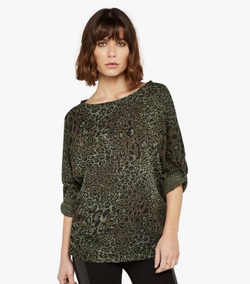 leopard print batwing top