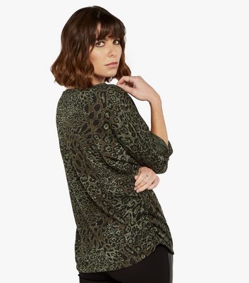 leopard print batwing top