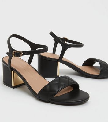 black wide fit mid heels