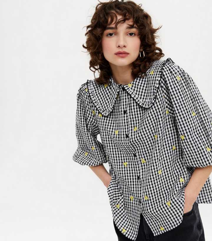 black and white gingham shirt womens