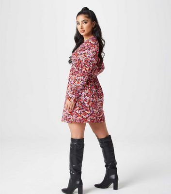 Urban Bliss Red Floral Empire Mini Dress New Look