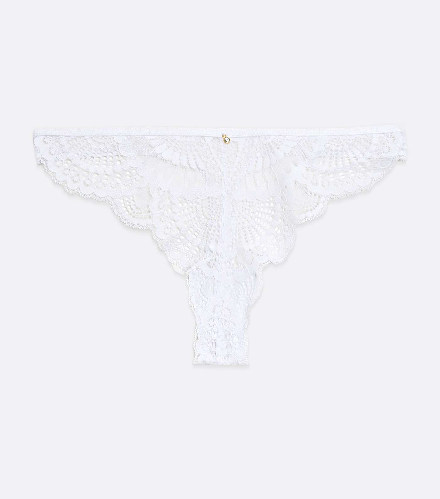 White Scallop Lace Thong Image 5