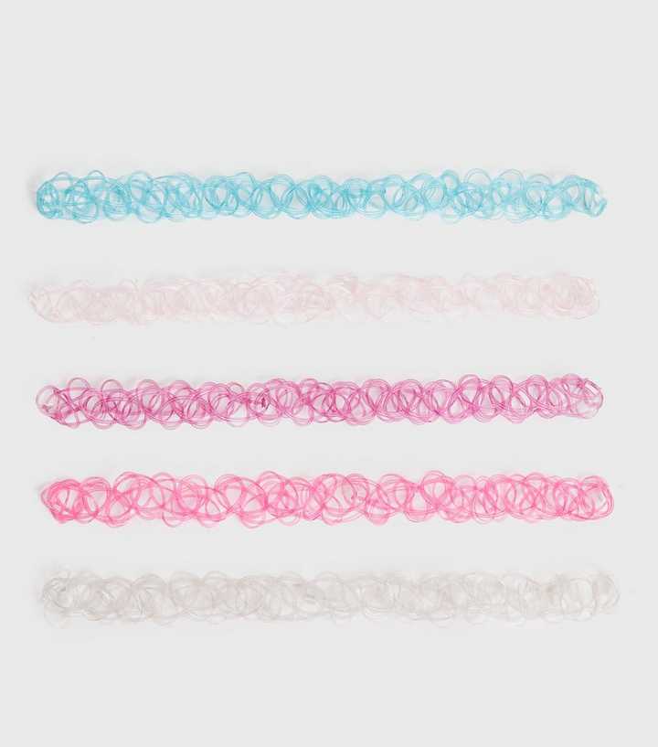 Girls 5 Pack Multicoloured Tattoo Chokers | New Look