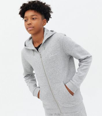 grey marl zip hoodie