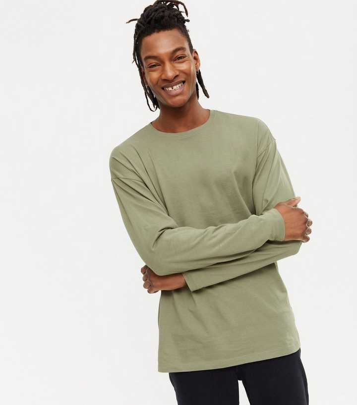 mens olive green long sleeve t shirts