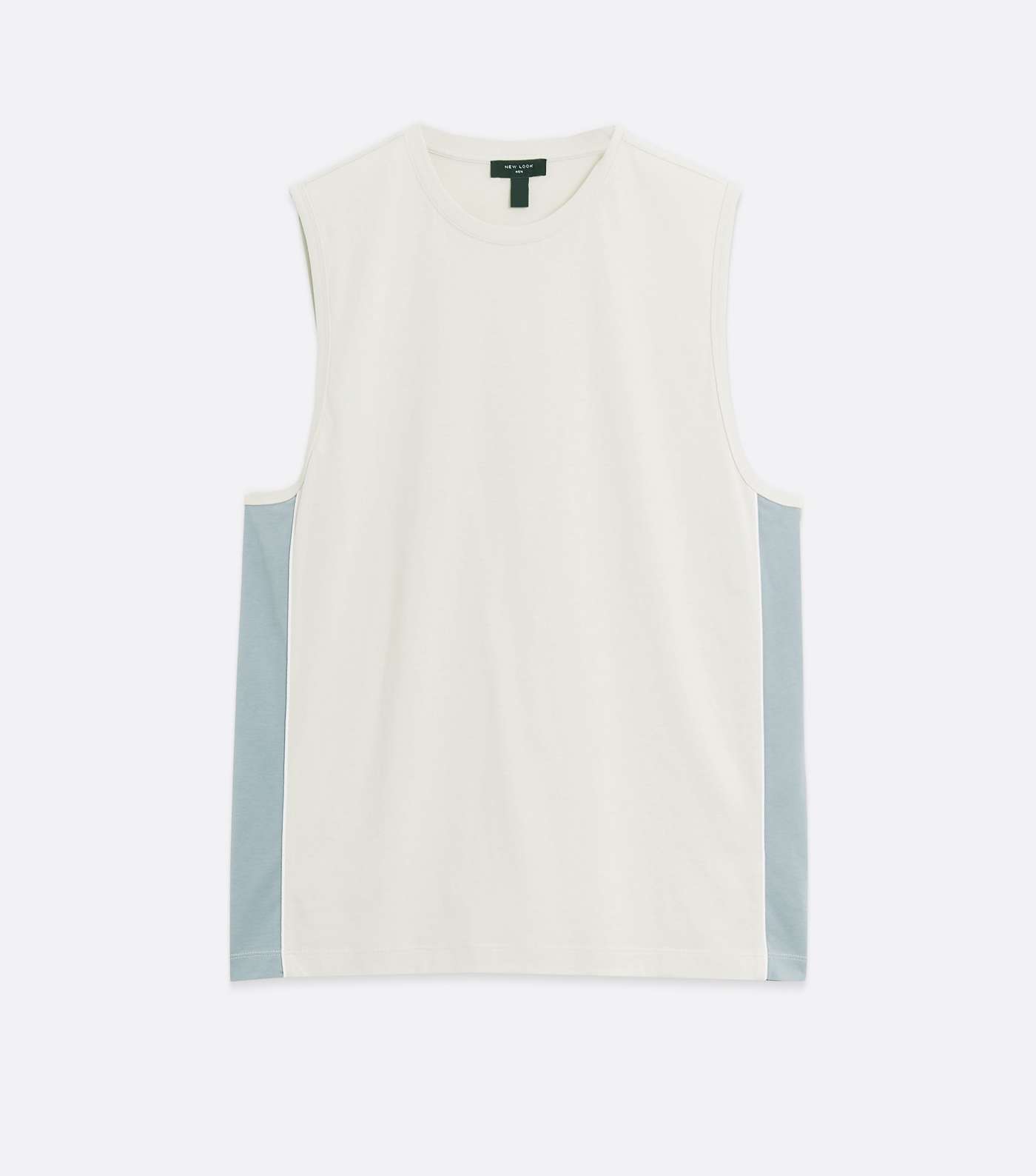 Pale Grey Piped Colour Block Tank Top Image 5