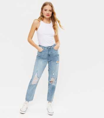 Urban Bliss Blue Ripped Mom Jeans