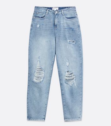 patched ripped mom jeans