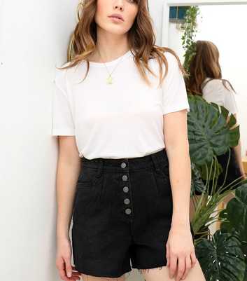 Urban Bliss Black Denim Pleated Shorts